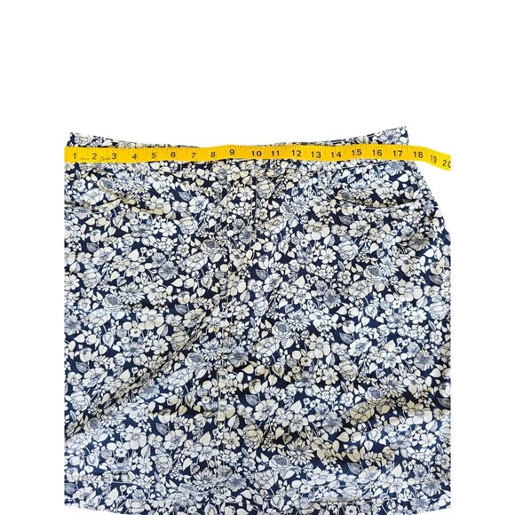 St Johns Bay Womens Floral Print Skort Size 14 Cotton Blend Navy & White With Po - Picture 7 of 8